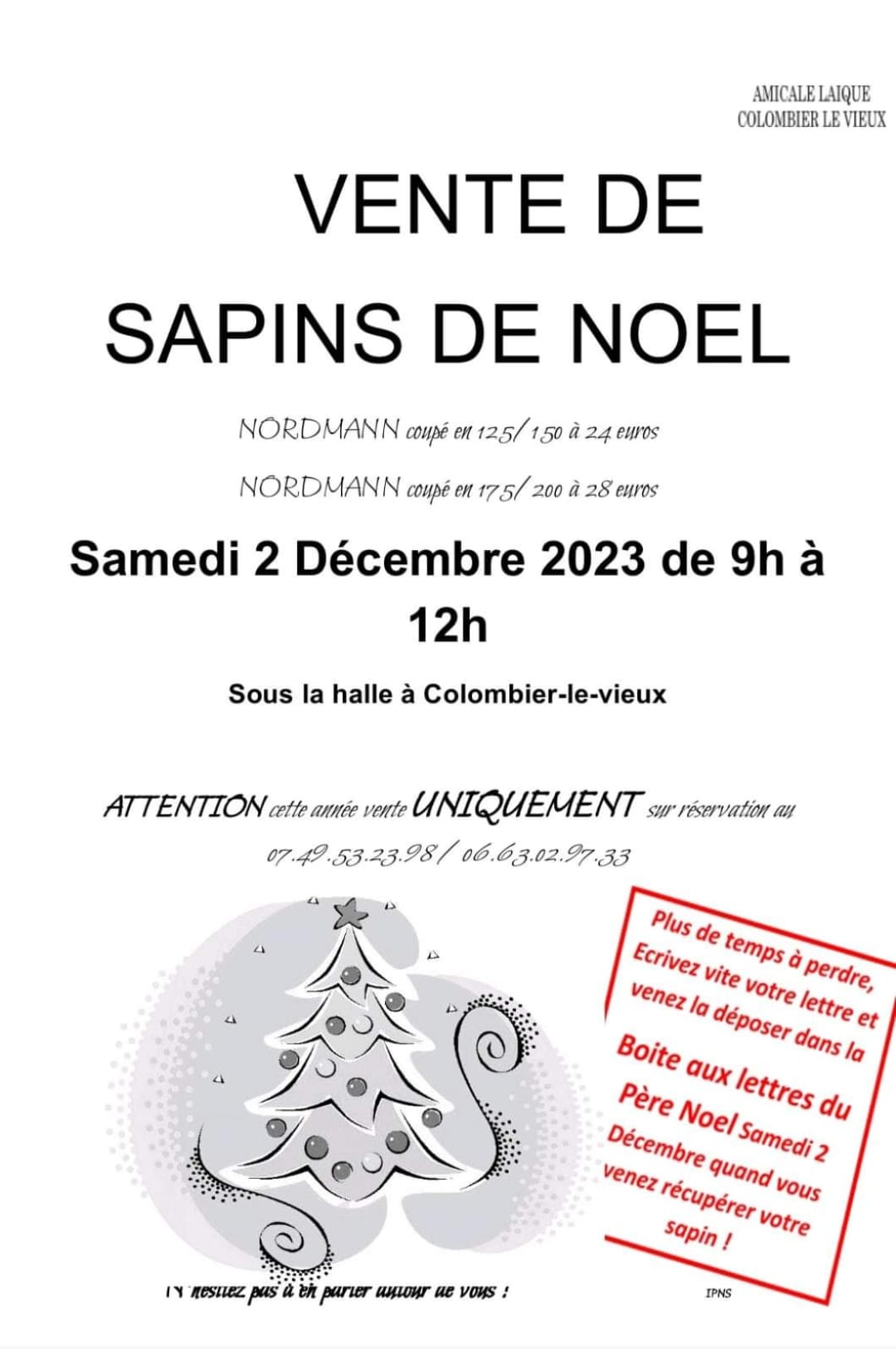 2023.12.02 vente de sapins de noel