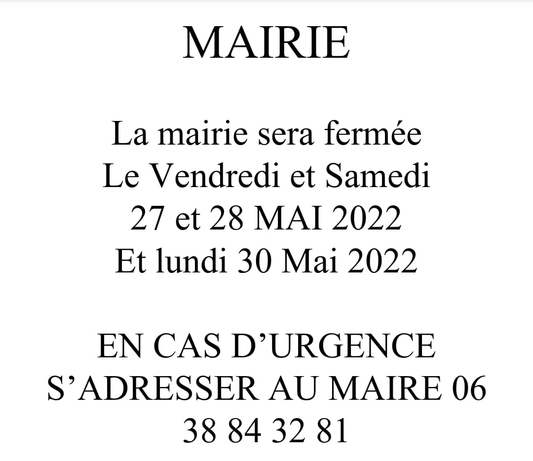 fermeture mairie