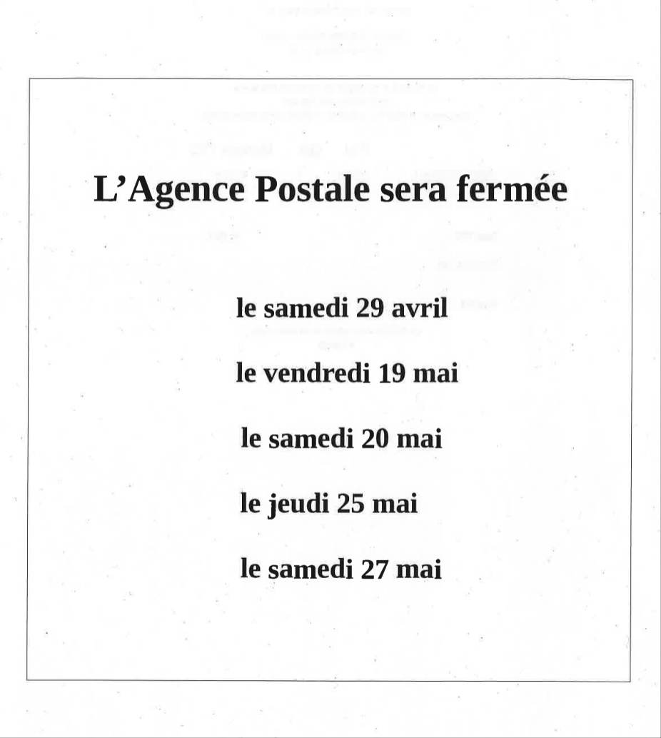 fermeture poste 2023